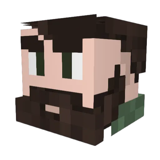 globalLad Minecraft avatar head, 3D render