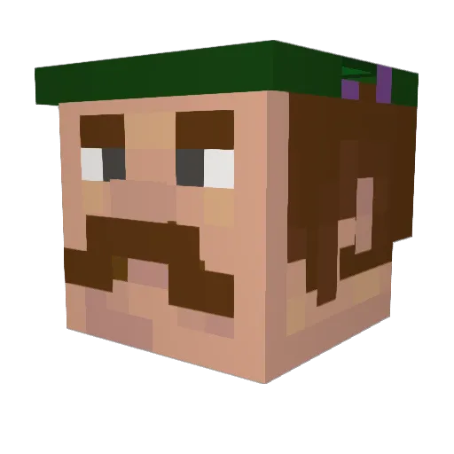 globeron Minecraft avatar head, 3D render