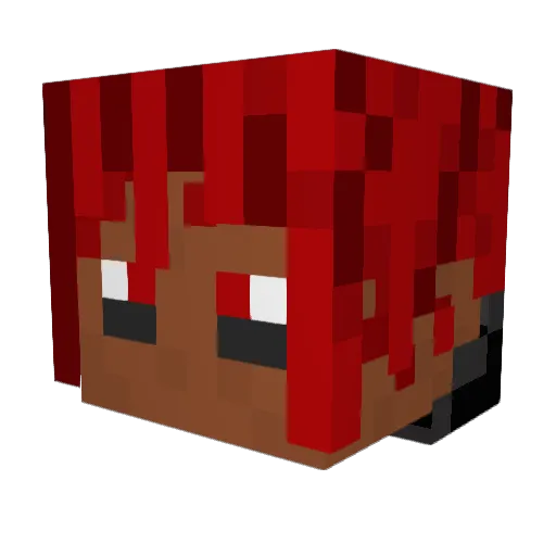 glocksamurai Minecraft avatar head, 3D render