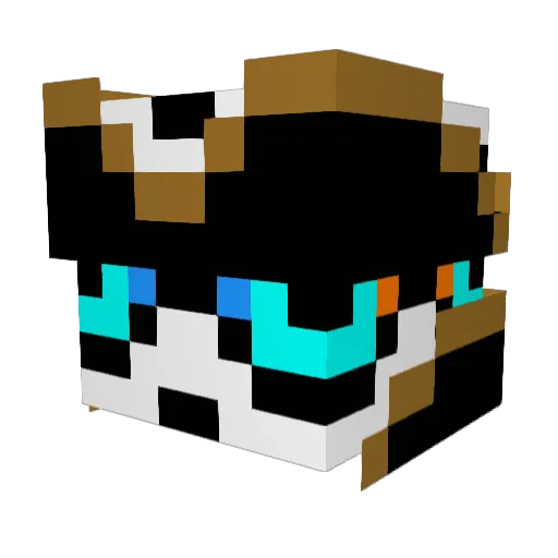glokan Minecraft avatar head, 3D render