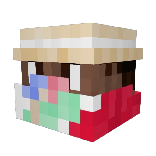 glomethv3 Minecraft avatar head, 3D render
