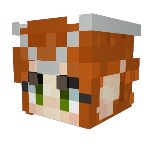 gloryrebel Minecraft avatar head, 3D render