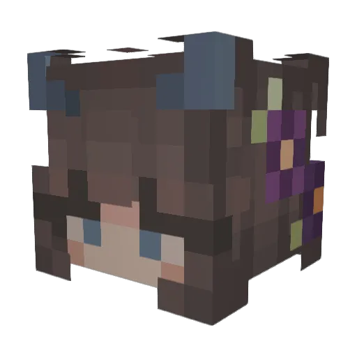 glossygh Minecraft avatar head, 3D render