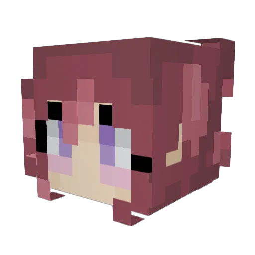 glossyuwu Minecraft avatar head, 3D render