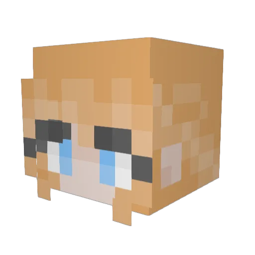 glowing_worms Minecraft avatar head, 3D render
