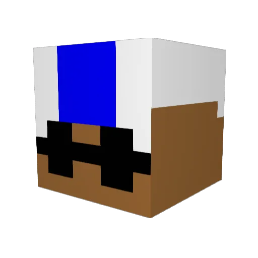 glowmow Minecraft avatar head, 3D render