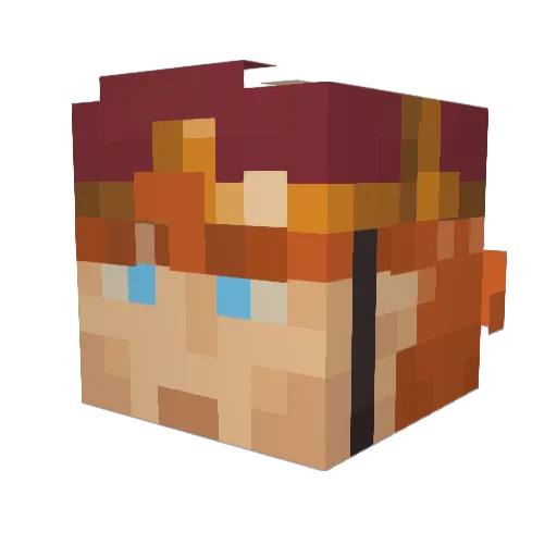 glubbz Minecraft avatar head, 3D render