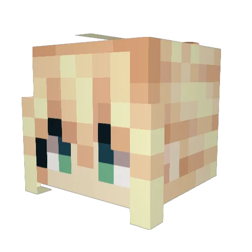 glubey Minecraft avatar head, 3D render