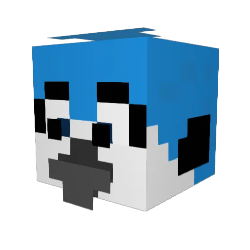 glurpl Minecraft avatar head, 3D render