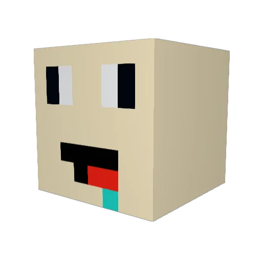 glutens Minecraft avatar head, 3D render