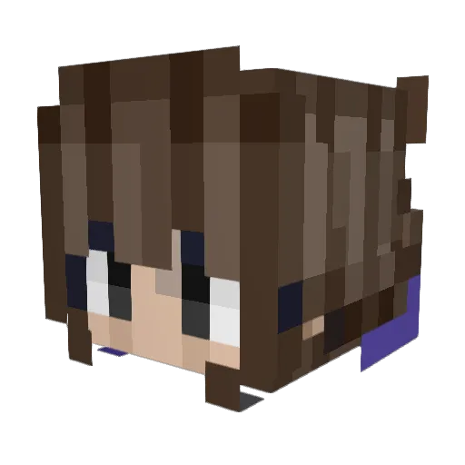 glyphin Minecraft avatar head, 3D render