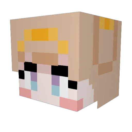 gmsdy Minecraft avatar head, 3D render