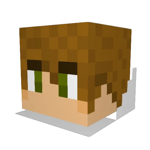 gnibb Minecraft avatar head, 3D render