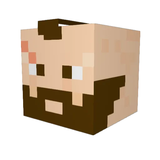 gnimelf Minecraft avatar head, 3D render