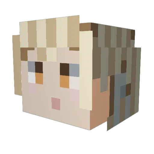 go0227 Minecraft avatar head, 3D render