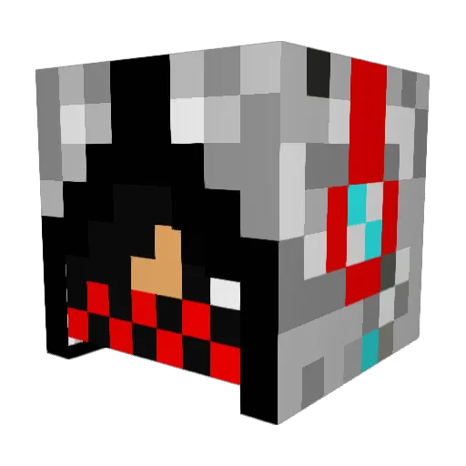 goaliemask Minecraft avatar head, 3D render