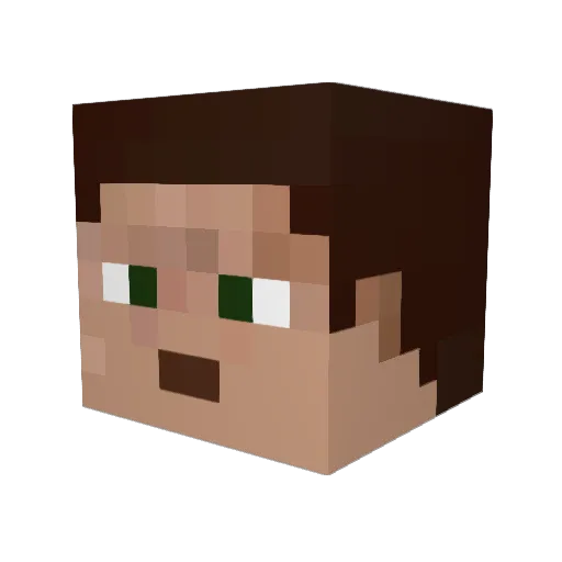 goasi Minecraft avatar head, 3D render