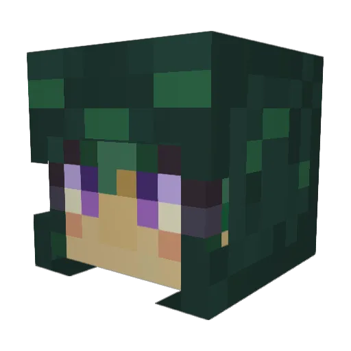 gobliu Minecraft avatar head, 3D render