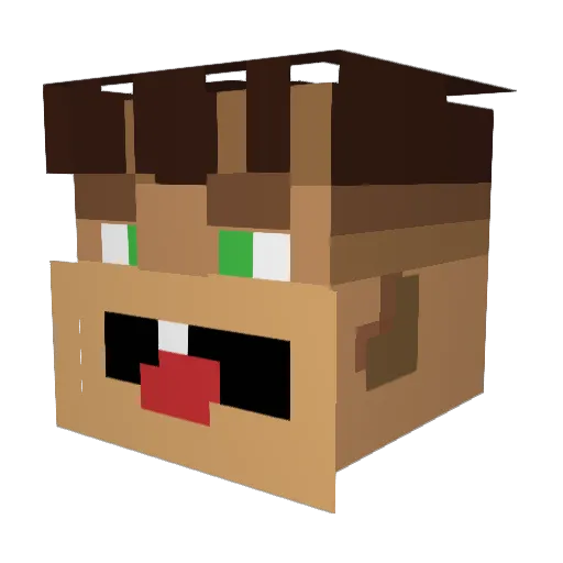 godgameplay7 Minecraft avatar head, 3D render