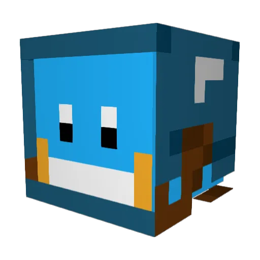 godmudkip Minecraft avatar head, 3D render