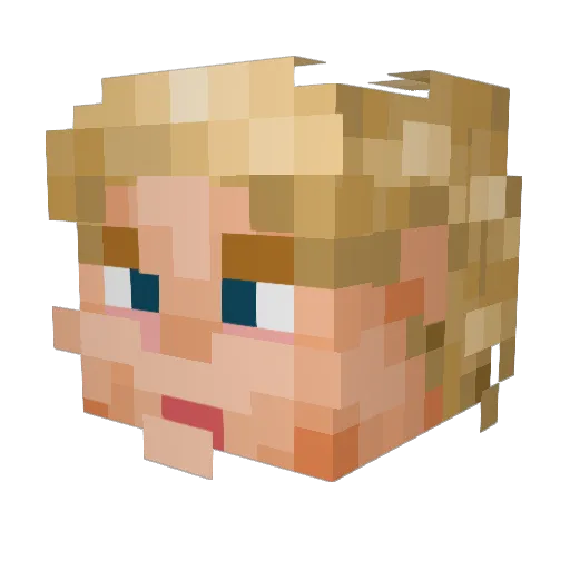 godopop Minecraft avatar head, 3D render