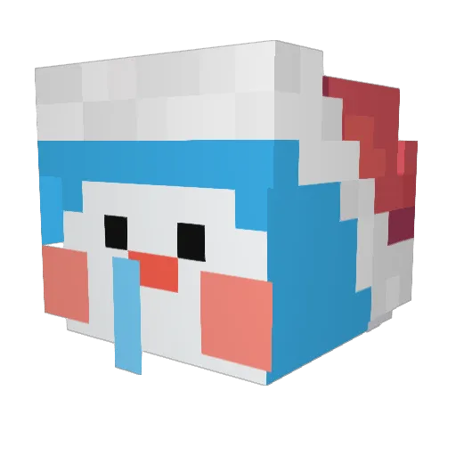 gofang Minecraft avatar head, 3D render