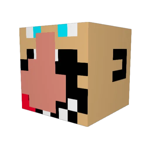 gogoroger Minecraft avatar head, 3D render