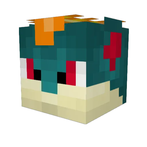 gojjira Minecraft avatar head, 3D render