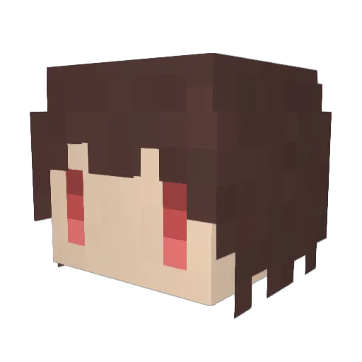 gokeneko Minecraft avatar head, 3D render