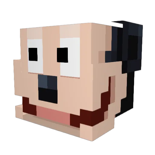 gokiburosu Minecraft avatar head, 3D render