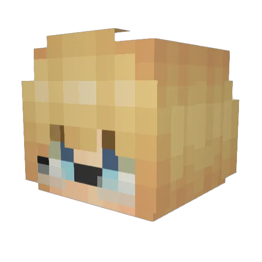 gokuValorant Minecraft avatar head, 3D render
