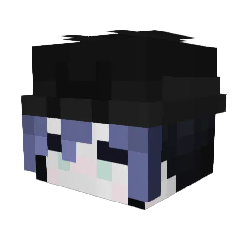 gokucarrot Minecraft avatar head, 3D render