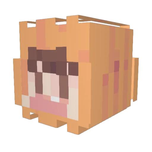 goldaxe_ Minecraft avatar head, 3D render