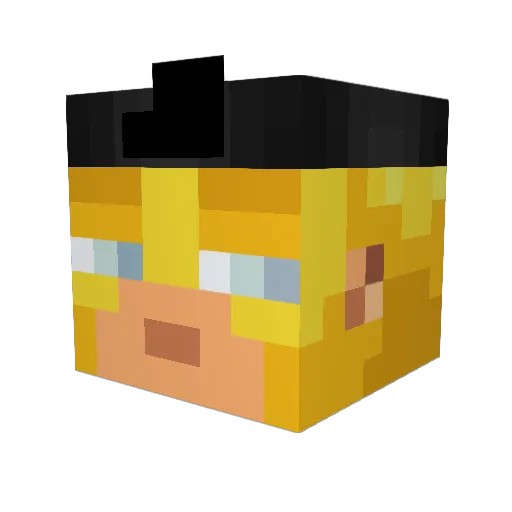 golden201205 Minecraft avatar head, 3D render