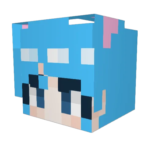 golden_mice Minecraft avatar head, 3D render