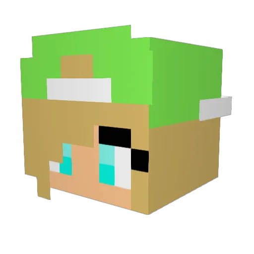 golden_mustang Minecraft avatar head, 3D render