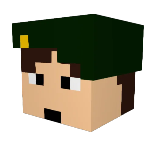 goldlauncher Minecraft avatar head, 3D render