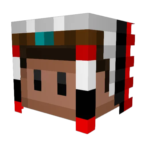 goldmap Minecraft avatar head, 3D render