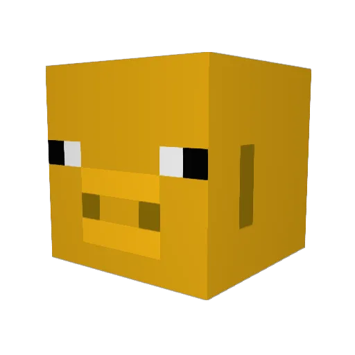 goldsnout Minecraft avatar head, 3D render