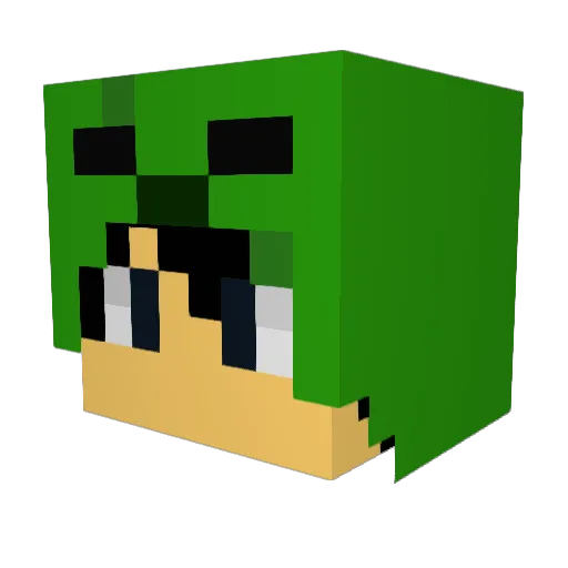 gonsoma Minecraft avatar head, 3D render