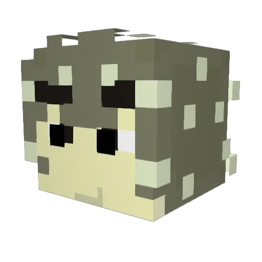 gorefiece Minecraft avatar head, 3D render
