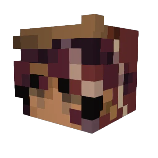 gorephobic Minecraft avatar head, 3D render