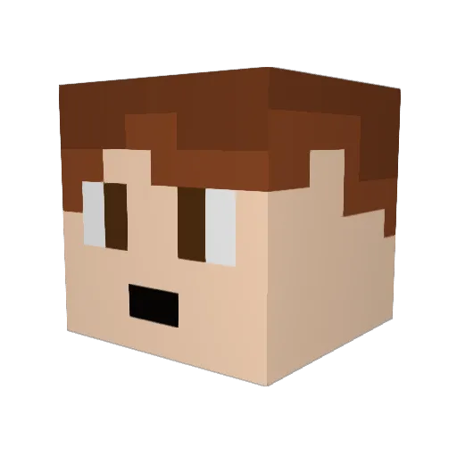 gortn Minecraft avatar head, 3D render