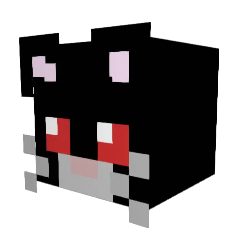 goth_cat Minecraft avatar head, 3D render