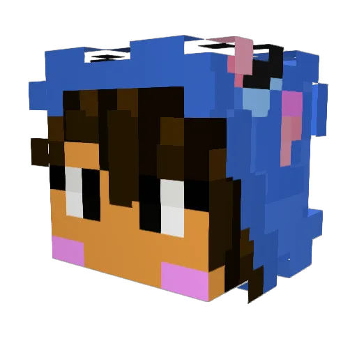 gothband1t Minecraft avatar head, 3D render