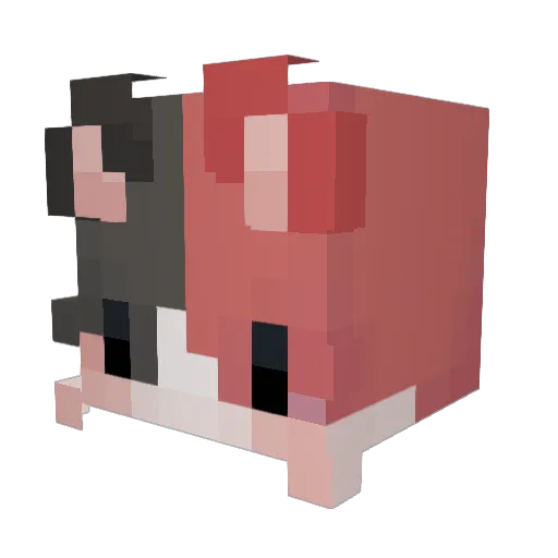 gothchan Minecraft avatar head, 3D render