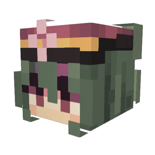 gotsqaushed Minecraft avatar head, 3D render
