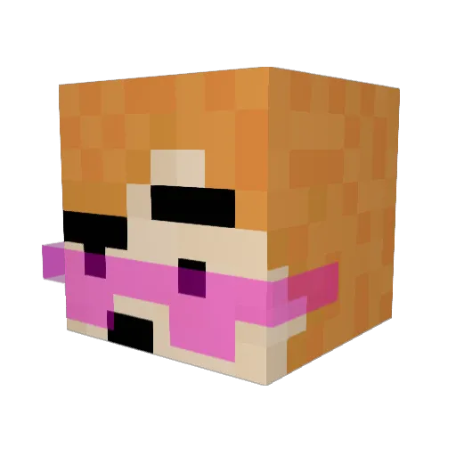 gourdinette Minecraft avatar head, 3D render