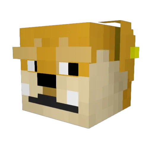 goutougoubugou Minecraft avatar head, 3D render