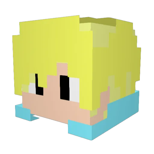 goutsukki Minecraft avatar head, 3D render